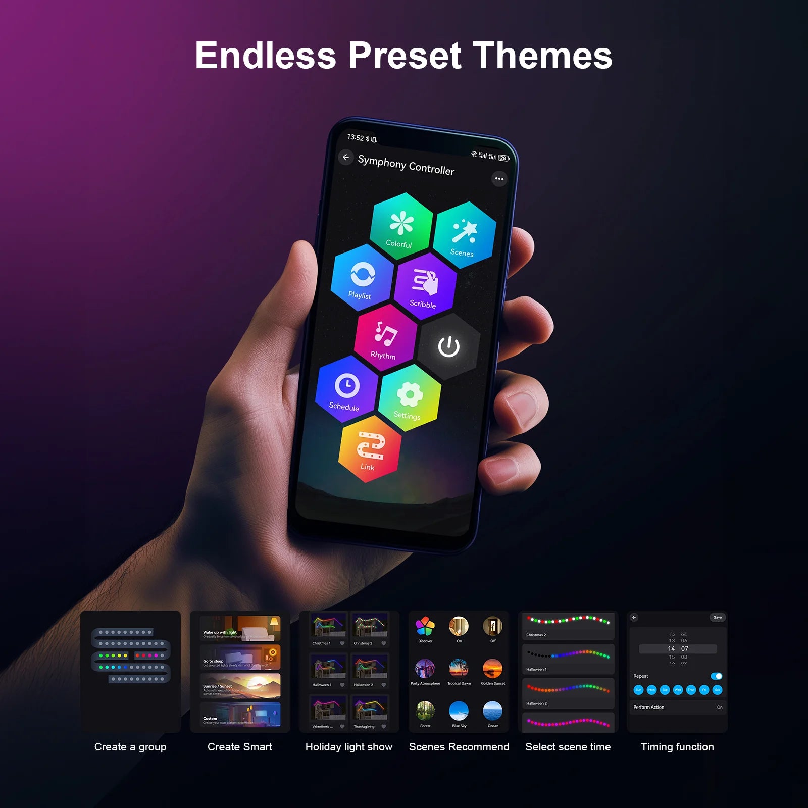 20M Permanent Outdoor Lights Smart RGBIC LED Eaves Lights with App/Remote Control Full House Flashing Lighting Christmas Decor